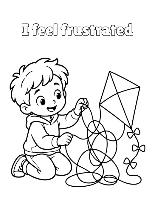 I feel frustrated coloring page