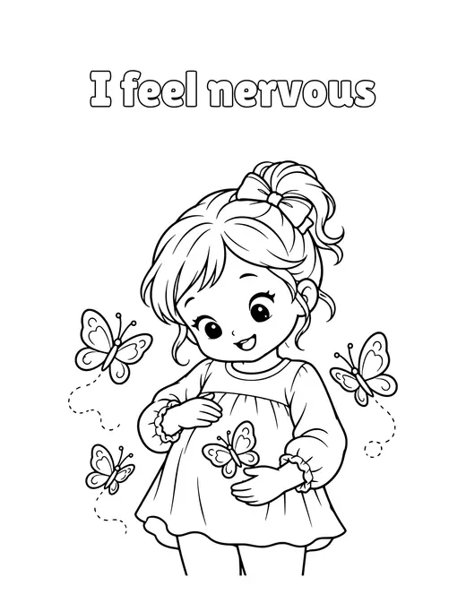 I feel nervous coloring page