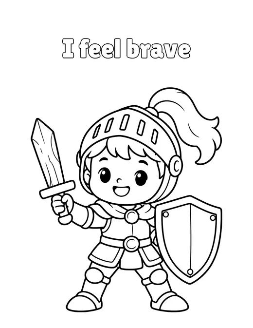 I feel brave coloring page