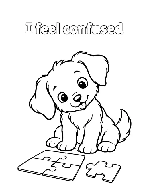 I feel confused coloring page