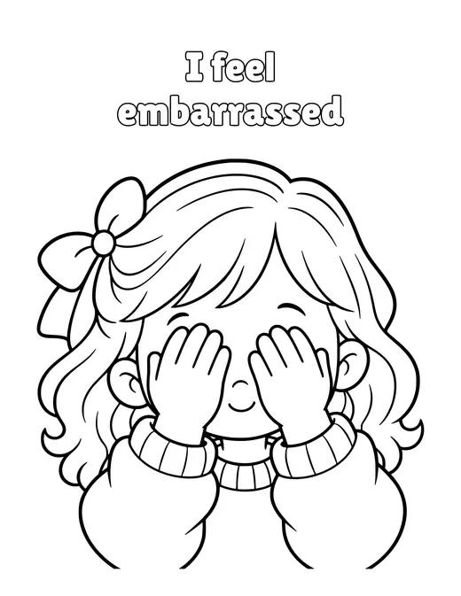 I feel embarrassed coloring page