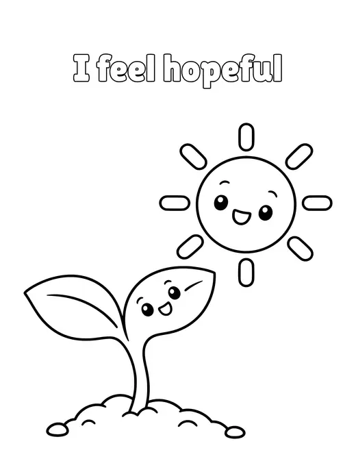 I feel hopeful coloring page