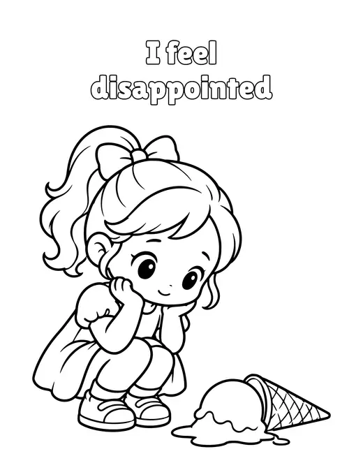 I feel disappointed coloring page