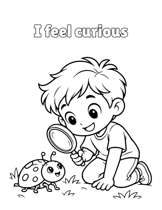 I feel curious coloring page