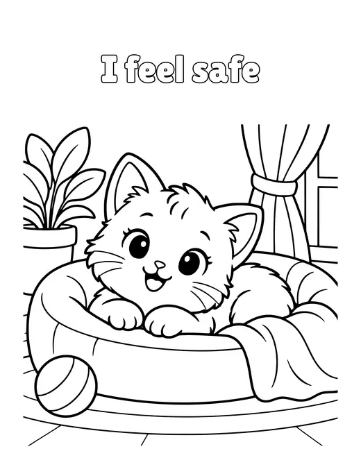 I feel safe coloring page