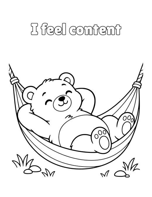 I feel content coloring page