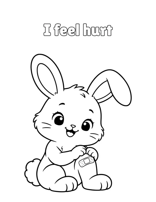 I feel hurt coloring page