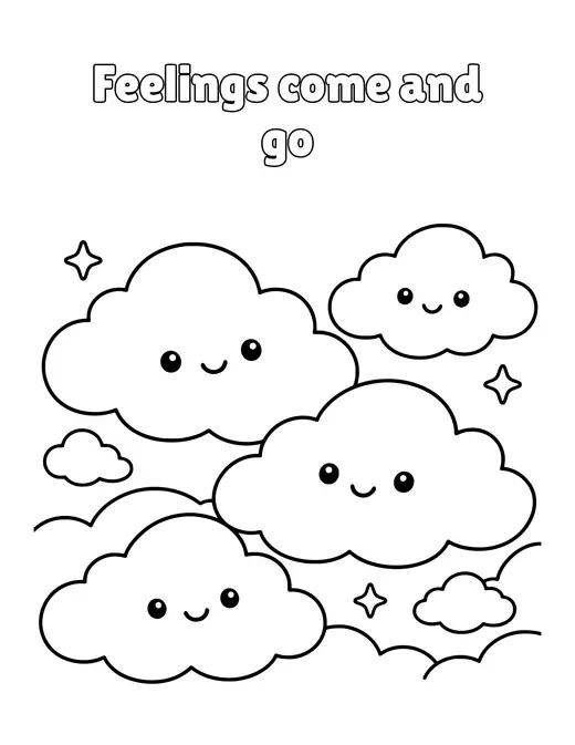 Feelings come and go coloring page