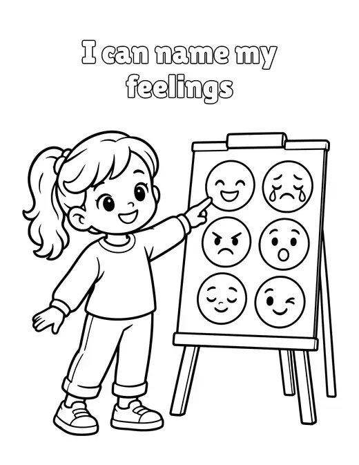 I can name my feelings coloring page