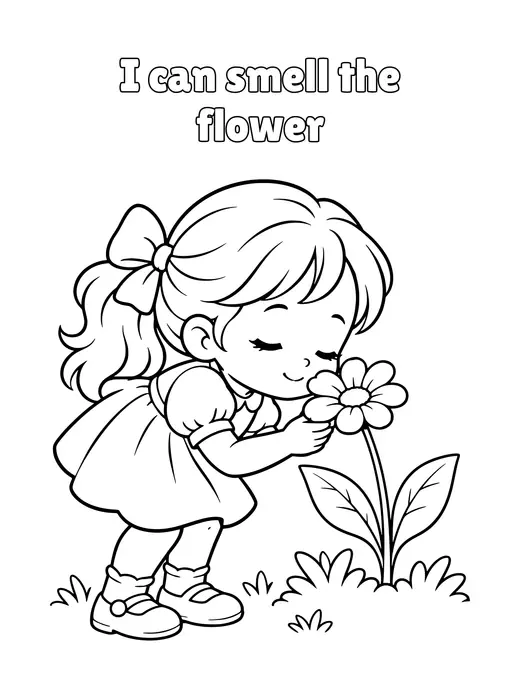 I can smell the flower coloring page