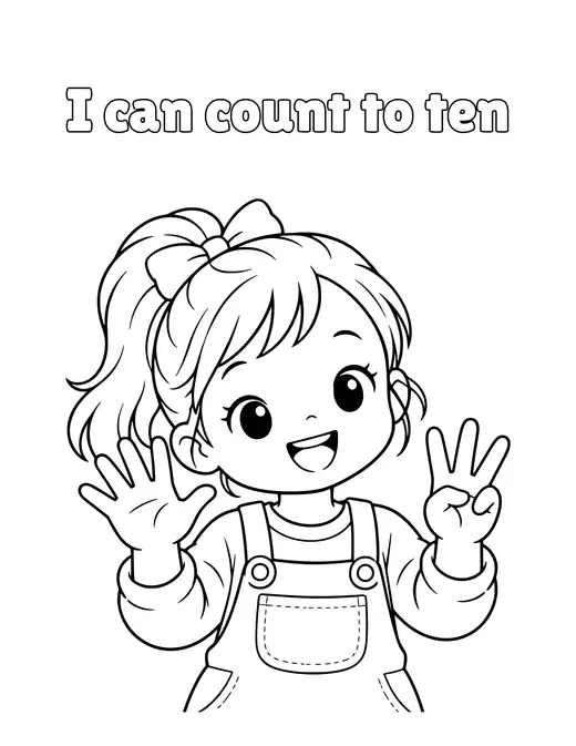 I can count to ten coloring page