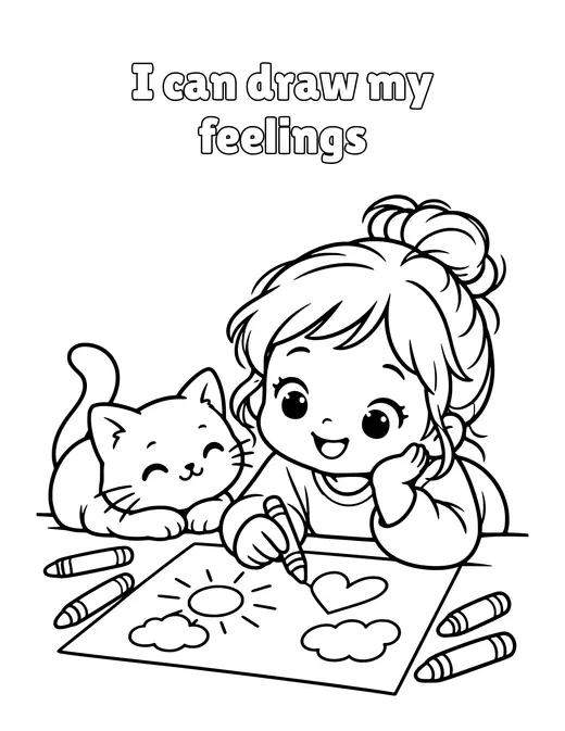 I can draw my feelings coloring page