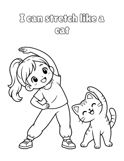 I can stretch like a cat coloring page