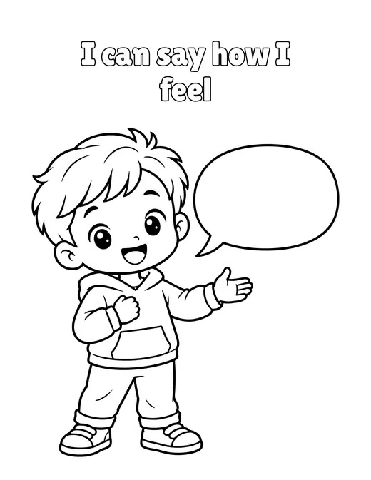 I can say how I feel coloring page