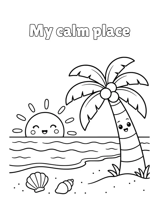 My calm place coloring page