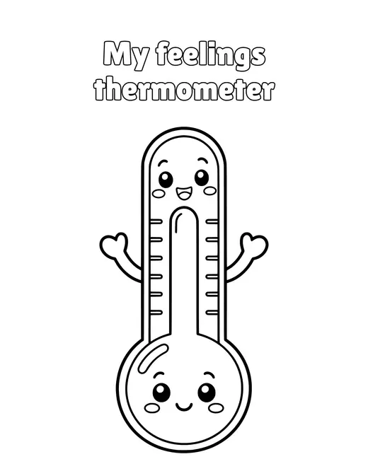 My feelings thermometer coloring page