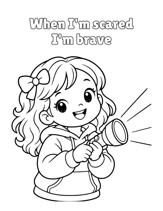 When I'm scared I'm brave coloring page