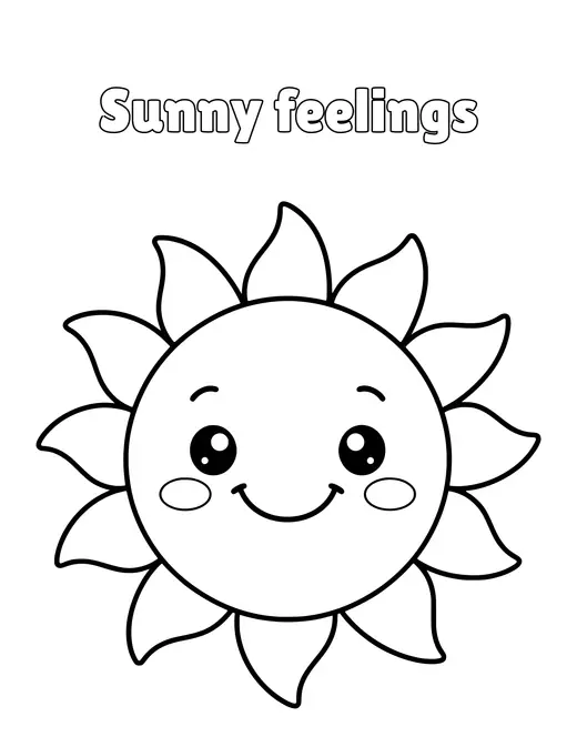 Sunny feelings coloring page