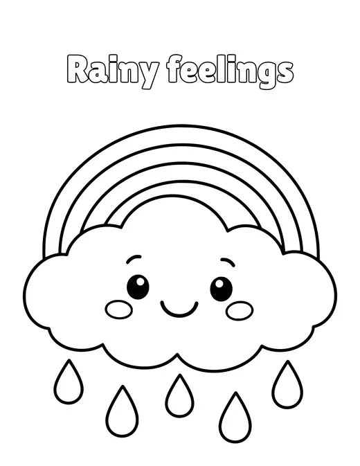 Rainy feelings coloring page