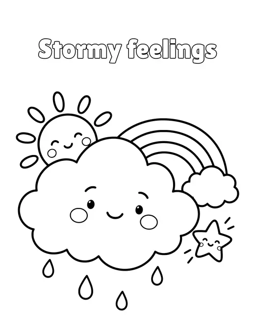 Stormy feelings coloring page