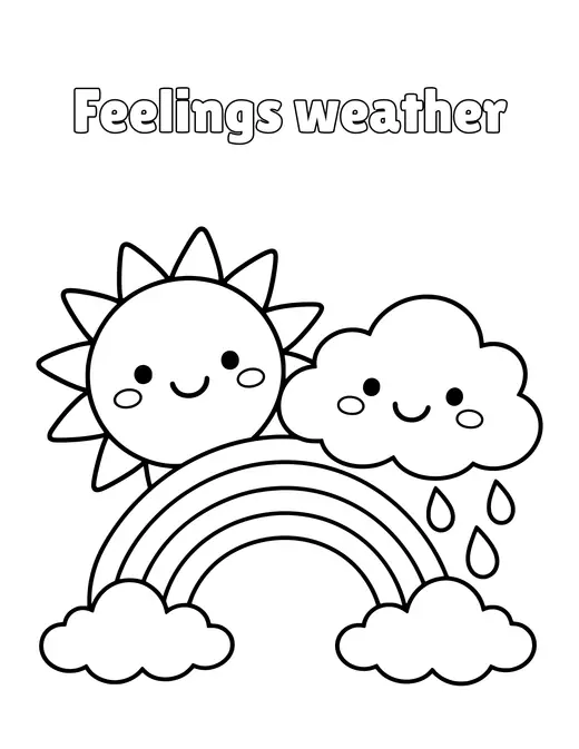 Feelings weather coloring page
