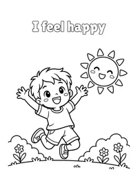 I feel happy coloring page