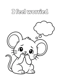 I feel worried coloring page