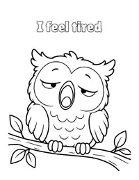 I feel tired coloring page