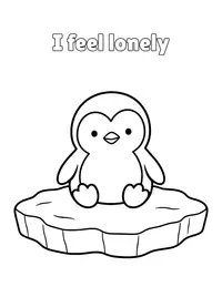 I feel lonely coloring page