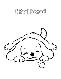 I feel bored coloring page
