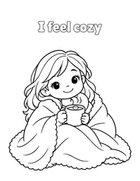 I feel cozy coloring page