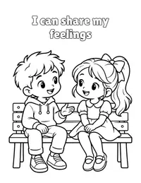 I can share my feelings coloring page