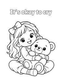 It's okay to cry coloring page