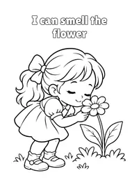 I can smell the flower coloring page
