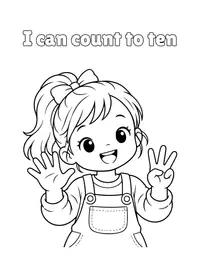 I can count to ten coloring page