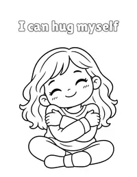 I can hug myself coloring page