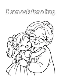 I can ask for a hug coloring page