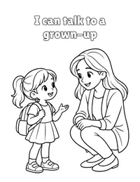 I can talk to a grown-up coloring page