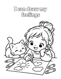 I can draw my feelings coloring page