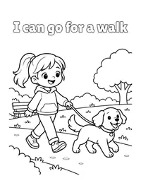 I can go for a walk coloring page