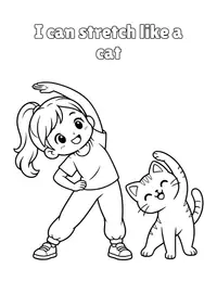 I can stretch like a cat coloring page
