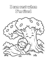 I can rest when I'm tired coloring page