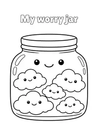 My worry jar coloring page