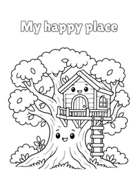 My happy place coloring page