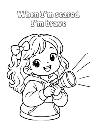 When I'm scared I'm brave coloring page