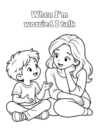 When I'm worried I talk coloring page
