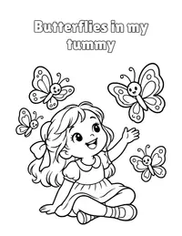 Butterflies in my tummy coloring page