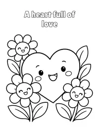 A heart full of love coloring page