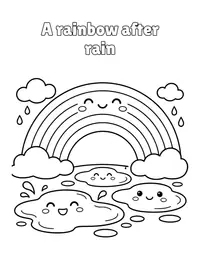 A rainbow after rain coloring page