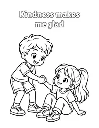 Kindness makes me glad coloring page